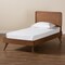 Baxton Studio Leola Mid-Century Modern Transitional Walnut Brown Finished Wood Twin Size Platform Bed 187-11163-11159-Zoro - alternate 9